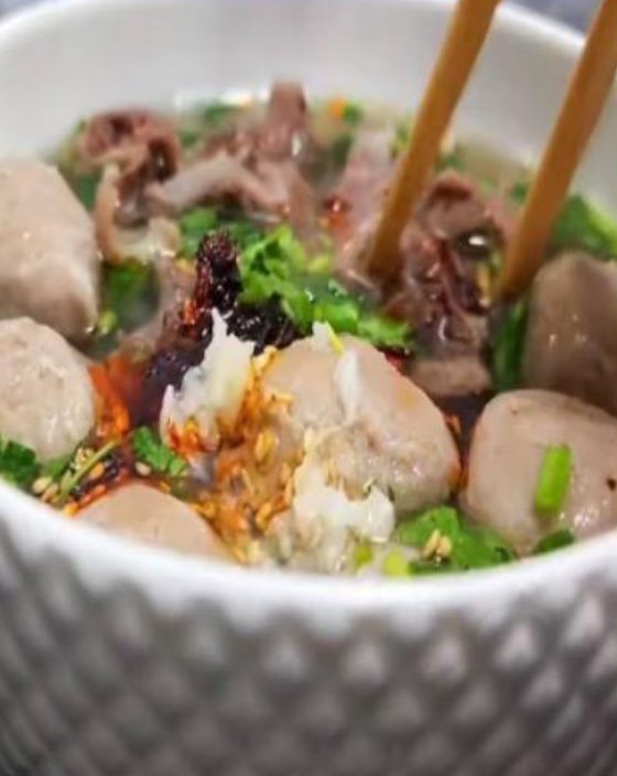 Beef Meatball Noodle Soup at Road To Burma